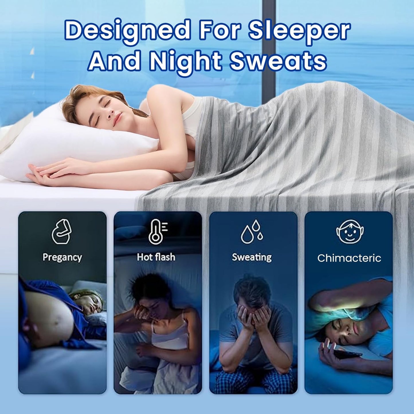 BlendTek Cooling Blanket – Arc-Chill Technology for Hot Sleepers, Night Sweats & Sensitive Skin