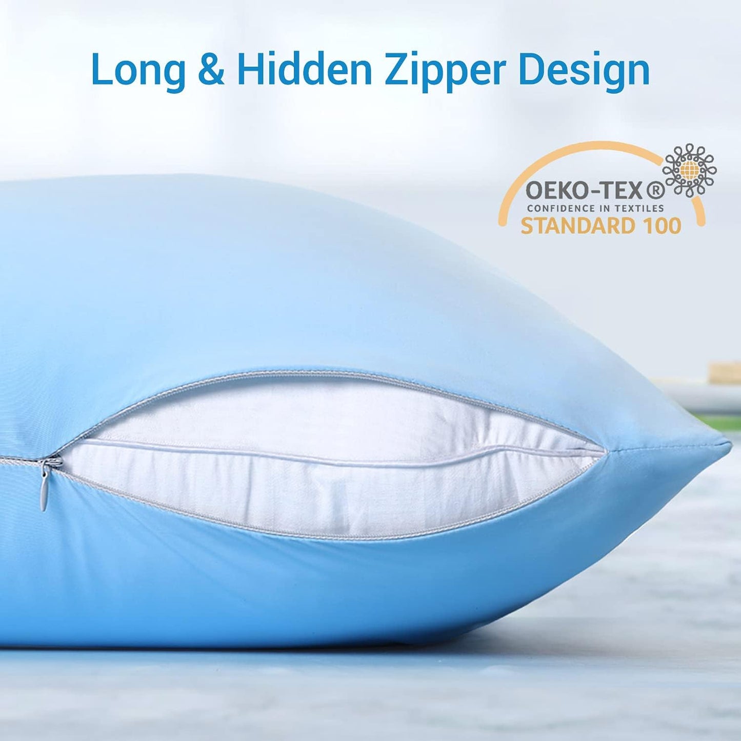 Cooling Pillowcases with Super Stretch Japanese Cooling Fiber, 2 Pack