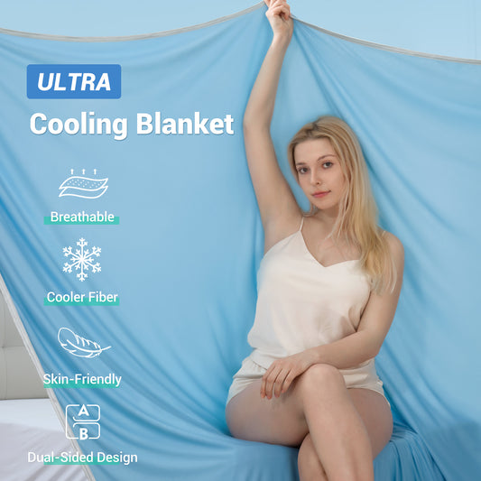 BlendTek Revolutionary Cooling Blanket King, Absorbs Heat to Keep Body Cool for Night Sweats, Double Sided Arc-Chill 3.0 Cool Fiber Q-Max>0.5, Lightweight Summer Cold Blankets Sleeping