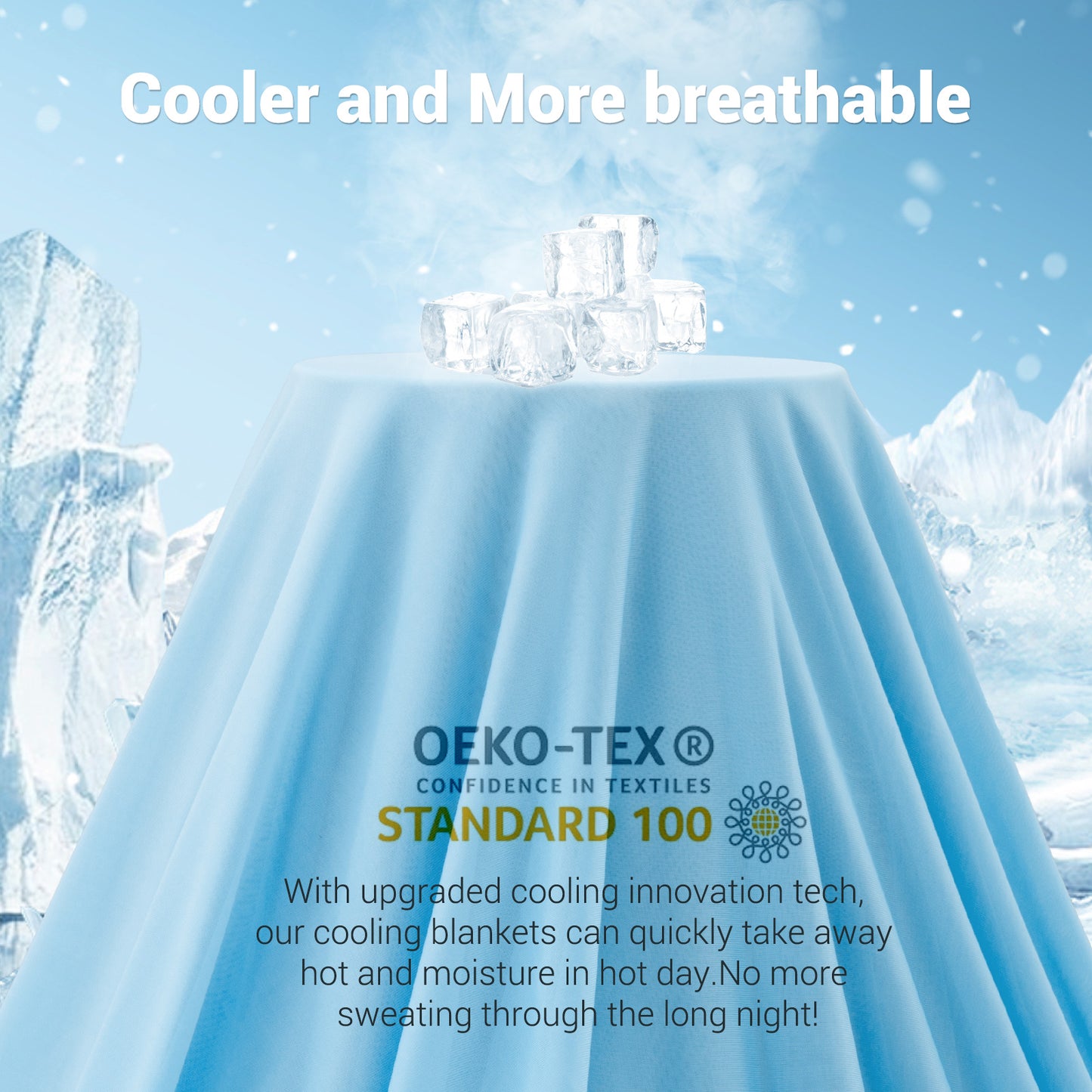 Bendtek Revolutionary Cooling Blanket King, Absorbs Heat to Keep Body Cool for Night Sweats, Double Sided Arc-Chill 3.0 Cool Fiber Q-Max>0.5, Lightweight Summer Cold Blankets Sleeping