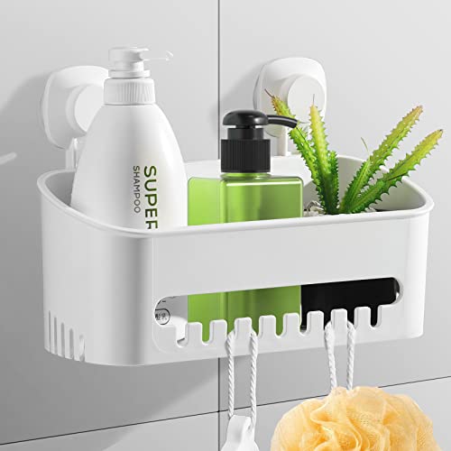 Shower Caddy Suction Cup Shower Shelf Suction Shower Basket One Second  Installation NO-Drilling Removable Powerful Suction Shower Caddy Max Hold  22lbs