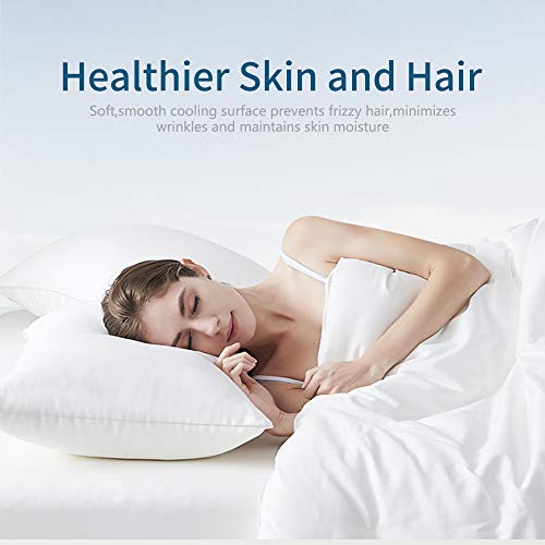 LUXEAR Cooling Pillowcase, 2 Pack Cooling Pillow Cover with Japanese Q-Max 0.45 Arc-Chill Cooling Fiber, Breathable Soft, Cooling Eco-Friendly, Hidden Zipper Design, Queen Size(20x30 inches)-White