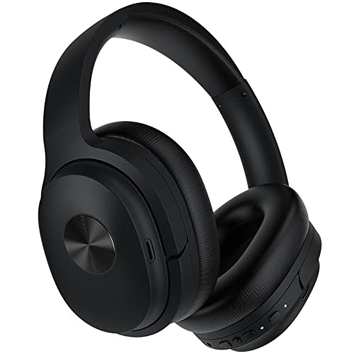 Elktry SE7 Hybrid Active Noise Cancelling Headphones, Bluetooth Wireless Headphones, Over Ear Bluetooth Headphones with ENC Clear Calls, Deep Bass, Bluetooth 5.1, 30Hrs for Talk/Music/Work, Black