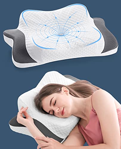 SUTERA - Contour Memory Foam Pillow for Sleeping, Orthopedic Cervical  Support for Neck, Shoulder and Back Pain Relief, Ergonomic Pillow for Side,  Back