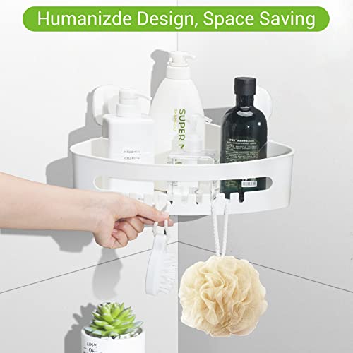 Suction Cup Corner Shower Caddy No-Drill Wall Mounted Storage Basket