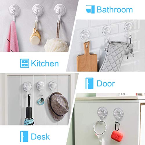 Heavy Duty Suction Cup Hooks - Reusable Bathroom Organizer (3 options)