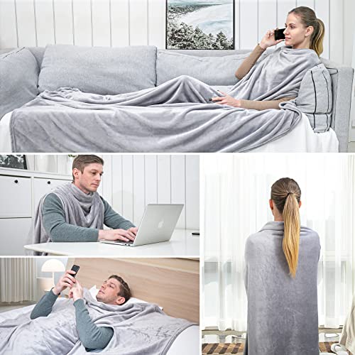 Wearable Hug Fleece Throw Hands Free Lazy Blanket 80"x60"