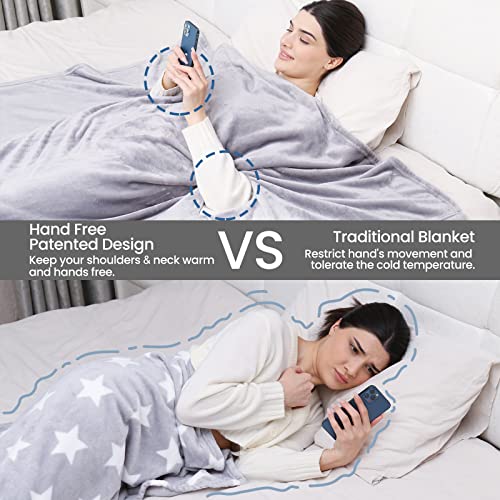 Wearable Hug Fleece Throw Hands Free Lazy Blanket 80"x60"