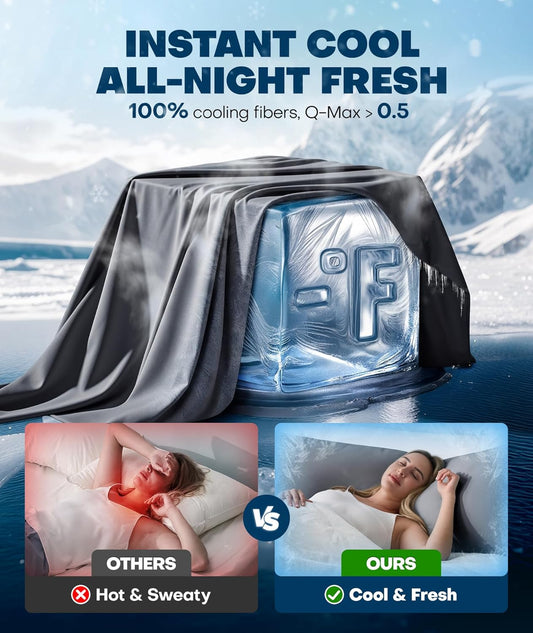 BlendTek Ice Cooling Body Pillowcase – Ultra Soft, Skin-Friendly & Frizz-Free Sleep for Hot Sleepers