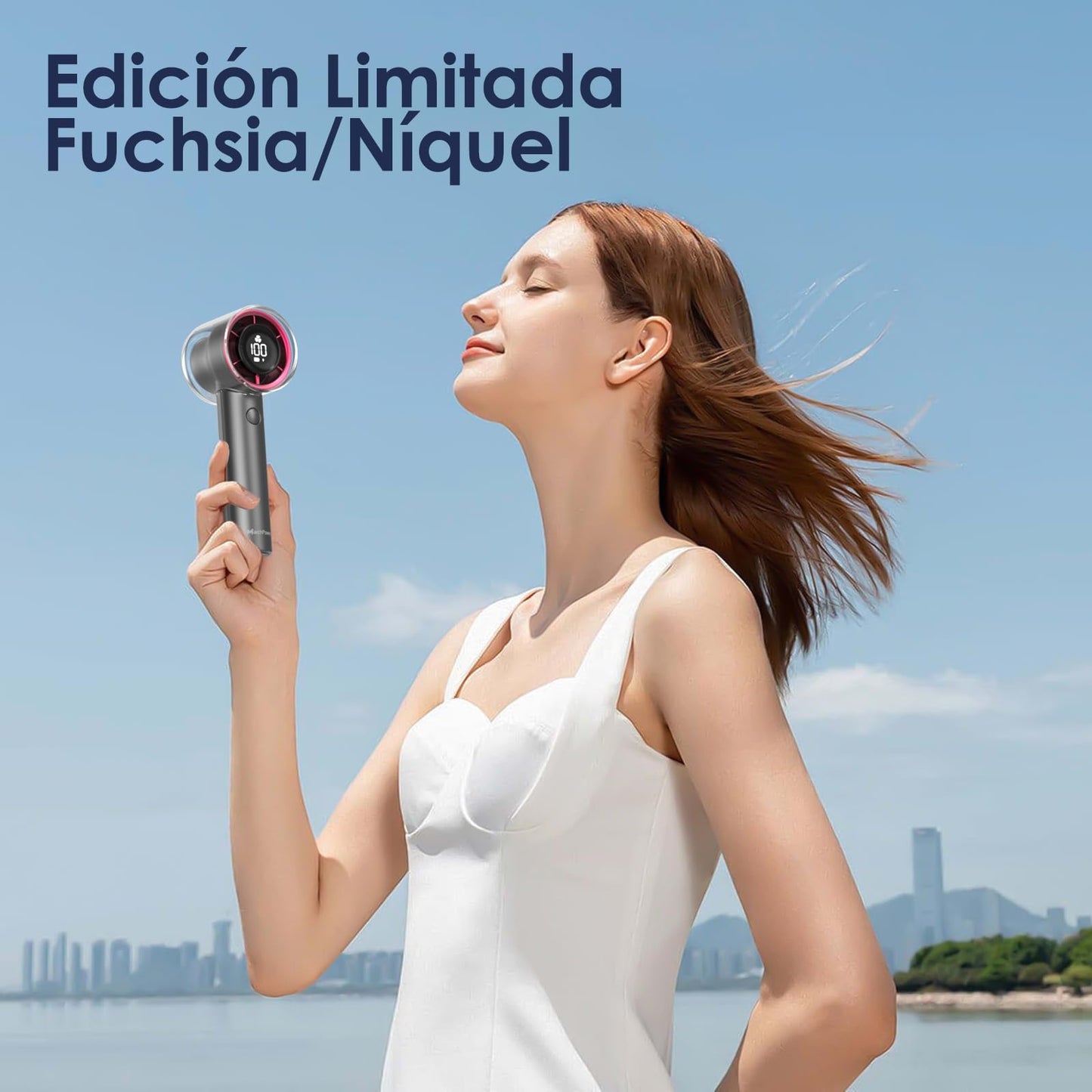 Mini Portable Fan with Infinitely Adjustable High-Speed, USB Rechargeable Battery (Up to 16 Hours Runtime), LED Display Desk Fan for Home and Office