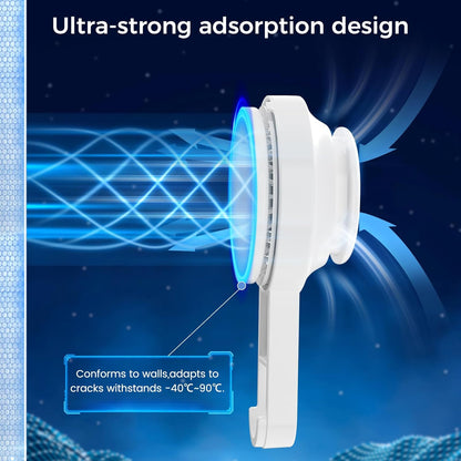 LUXEAR Suction Cup Towel Bar, 24 inches Adjustable Towel Rack Holder, No Drill & Removable Bathroom Towel Holder with 5 Sliding Hooks, Wall Mounted Towel Hanger for Shower Room, Kitchen, Door - White