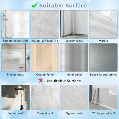 LUXEAR Suction Cup Towel Bar, 24 inches Adjustable Towel Rack Holder, No Drill & Removable Bathroom Towel Holder with 5 Sliding Hooks, Wall Mounted Towel Hanger for Shower Room, Kitchen, Door - White