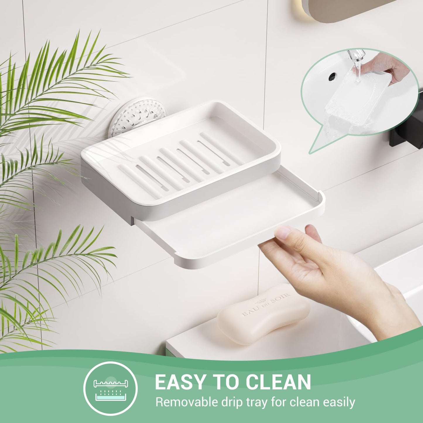 LUXEAR Suction Shower Caddy - 3 Pack NO-Drilling Organizer - 1S Installation Removable Powerful Waterproof Baskets for Bathroom & Kitchen