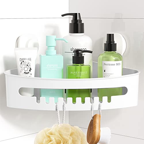 Suction Cup Corner Shower Caddy No-Drill Wall Mounted Storage Basket