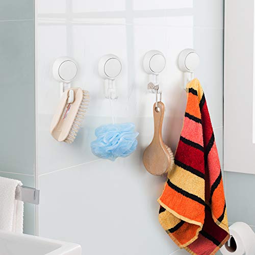 Heavy Duty Vacuum Suction Cup Hooks - No-Drill Kitchen and Bathroom Hanger Hooks for Towels, Robes (3 options)