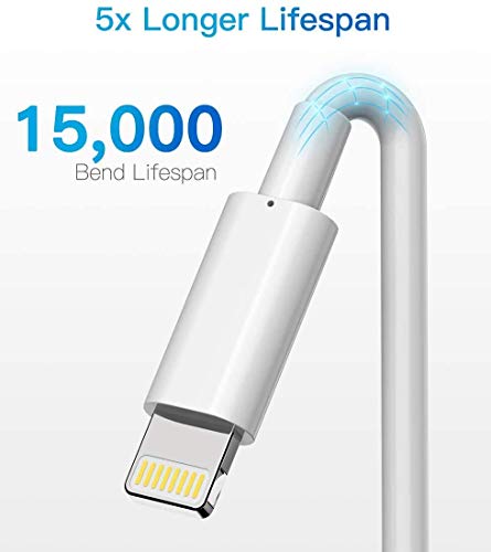 Nikolable Lightning Cable MFi Certified - iPhone Charger 3Pack 6FT Lightning to USB A Charging Cable Cord Compatible with iPhone 14 13 12 Mini Pro Max SE 11 Xs Max XR X 8 7 6 Plus 5S iPad Pro Airpods - White