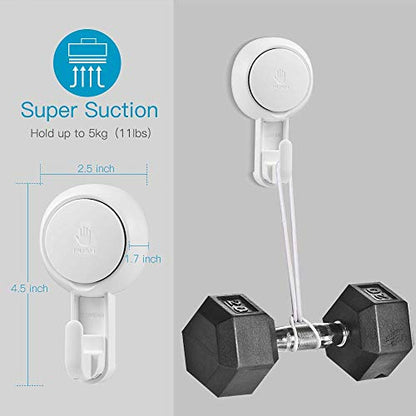 Luxear Suction Cups Shower Hooks Reusable Superlock Utility Hooks(2 Pack) Heavy Duty Vacuum Suction Home Kitchen Bathroom Wall Hooks Hanger for Towel