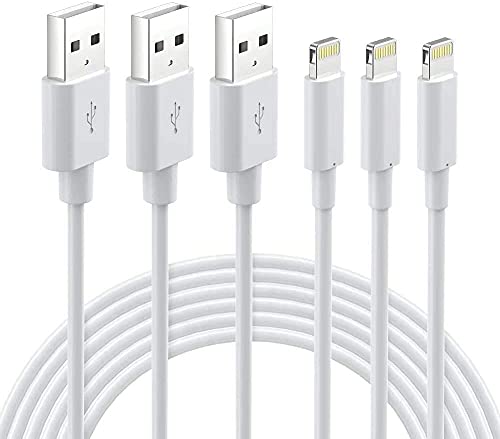 Nikolable Lightning Cable MFi Certified - iPhone Charger 3Pack 6FT Lightning to USB A Charging Cable Cord Compatible with iPhone 14 13 12 Mini Pro Max SE 11 Xs Max XR X 8 7 6 Plus 5S iPad Pro Airpods - White