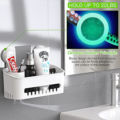 Corner Shower Caddy Suction Cup No-drilling Removable Bathroom