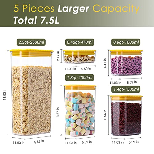 Cereal Storage Container 5 Pieces with Timing Function BPA Free