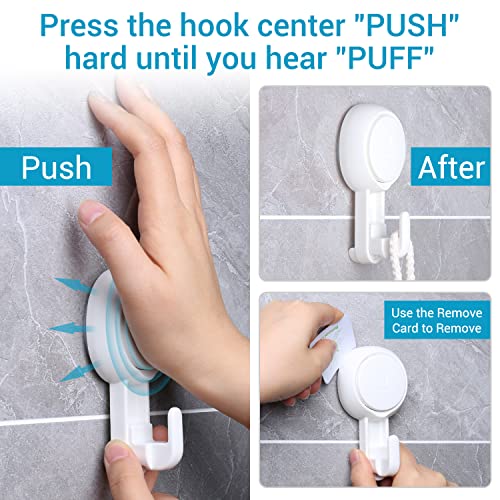 LUXEAR Suction Hooks Powerful Shower Hooks- No Drilling No Damage The Wall  Sucti