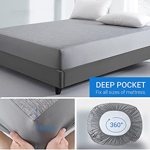 LUXEAR Cooling Sheet Waterproof Mattress Protector Deep Pocket up to 18’’