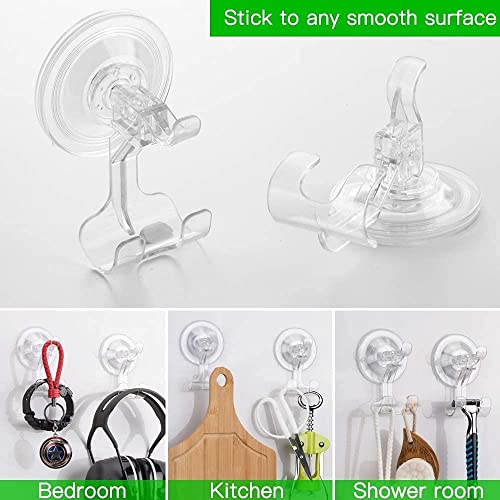 Shower Suction Cup Hooks, LUXEAR 4 Pack Razor Holder for Inside Shower Removable Reusable Wall Hangers for Bathroom Waterproof Powerful Vacuum suction cup hooks for Loofah Towel Robe Bathrobe Kitchen