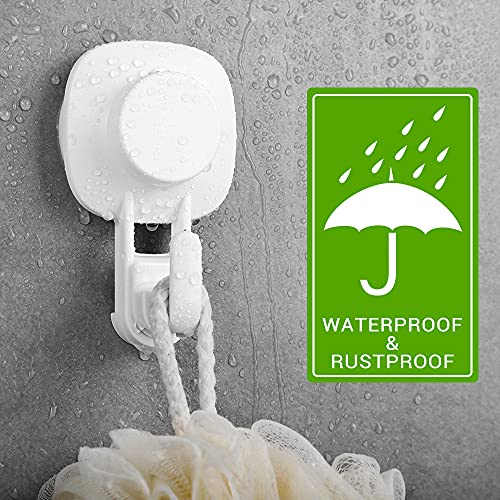 Heavy Duty Suction Cup Hooks - Waterproof and Removable Shower Organizer, 2 Pack